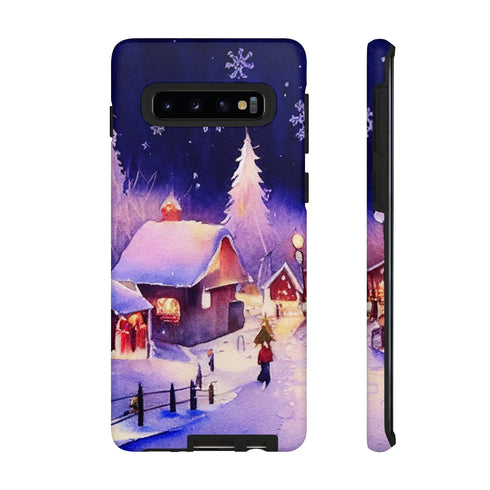 Christmas Homes in the Snow - Impact Resistant Phone Case Samsung Galaxy S10 Matte